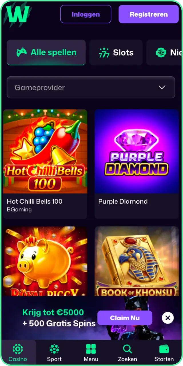 Speel via de handige interface van de Win Beast app casino omgeving.