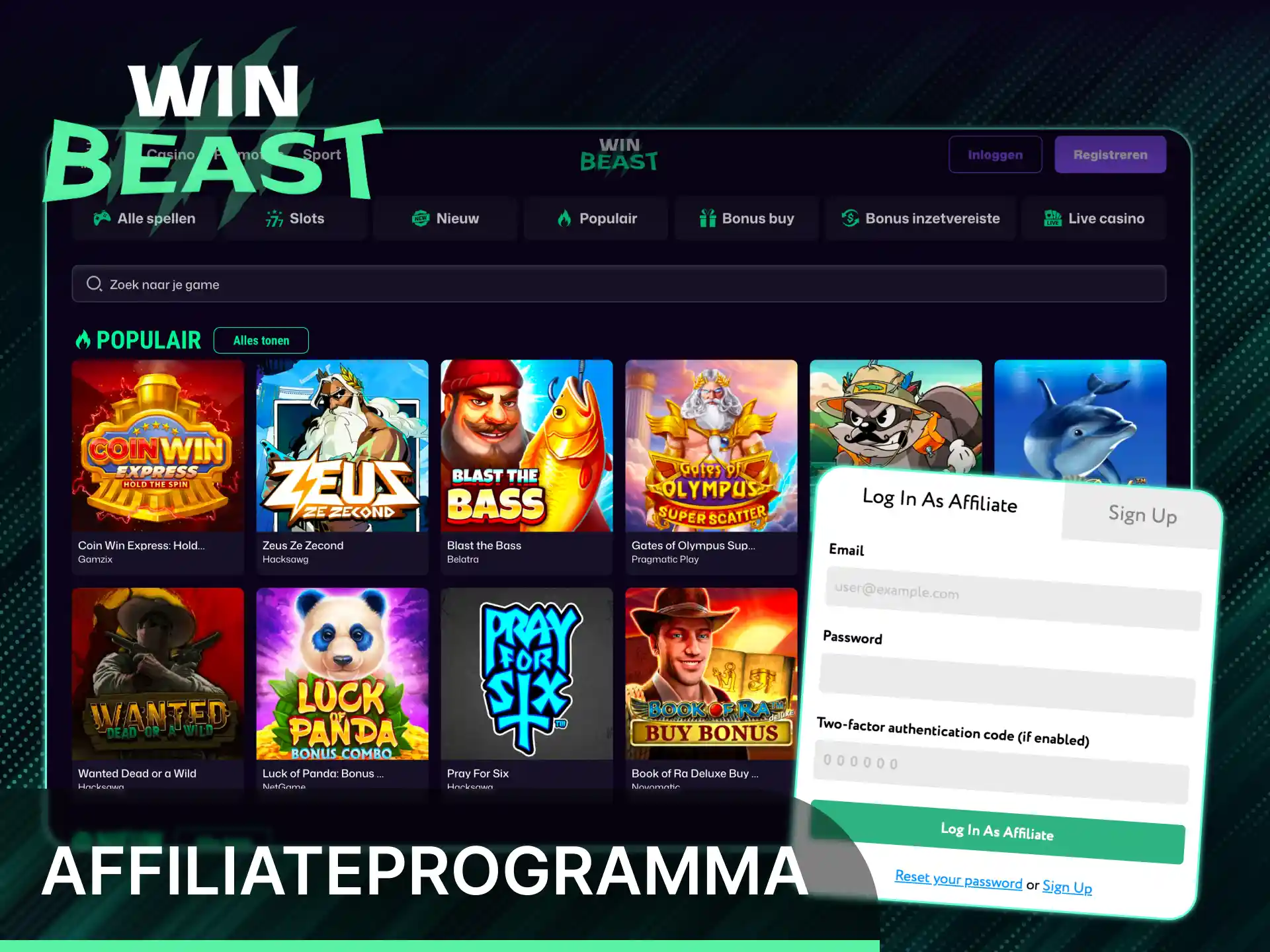Word lid van het Win Beast affiliateprogramma en verdien commissie.
