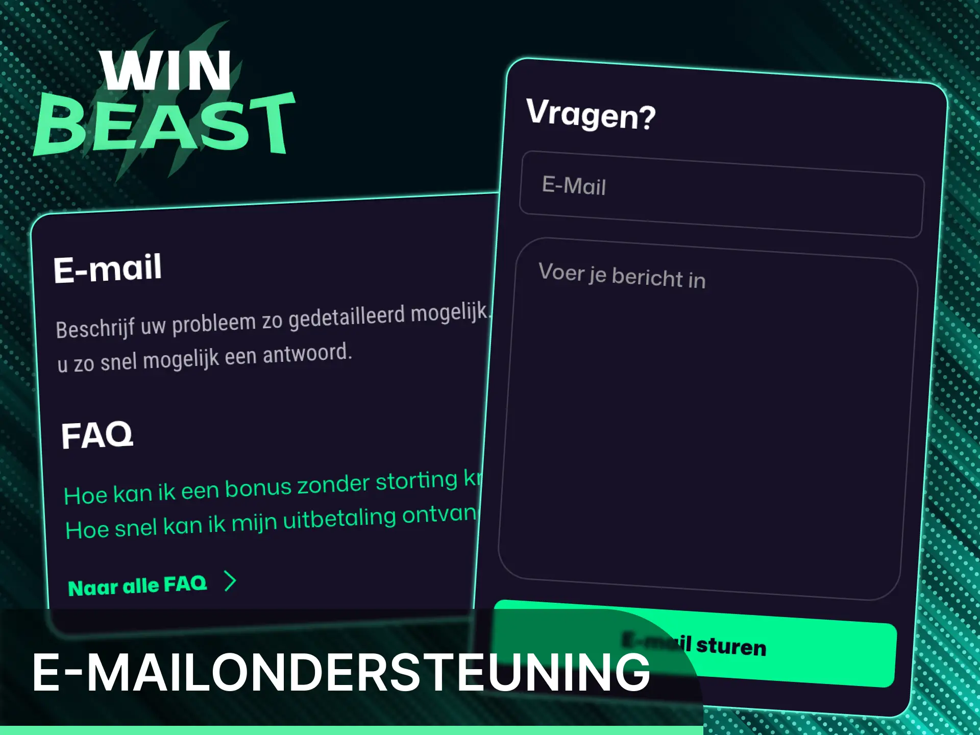 Stuur een e-mail naar de klantenservice van Win Beast voor hulp.