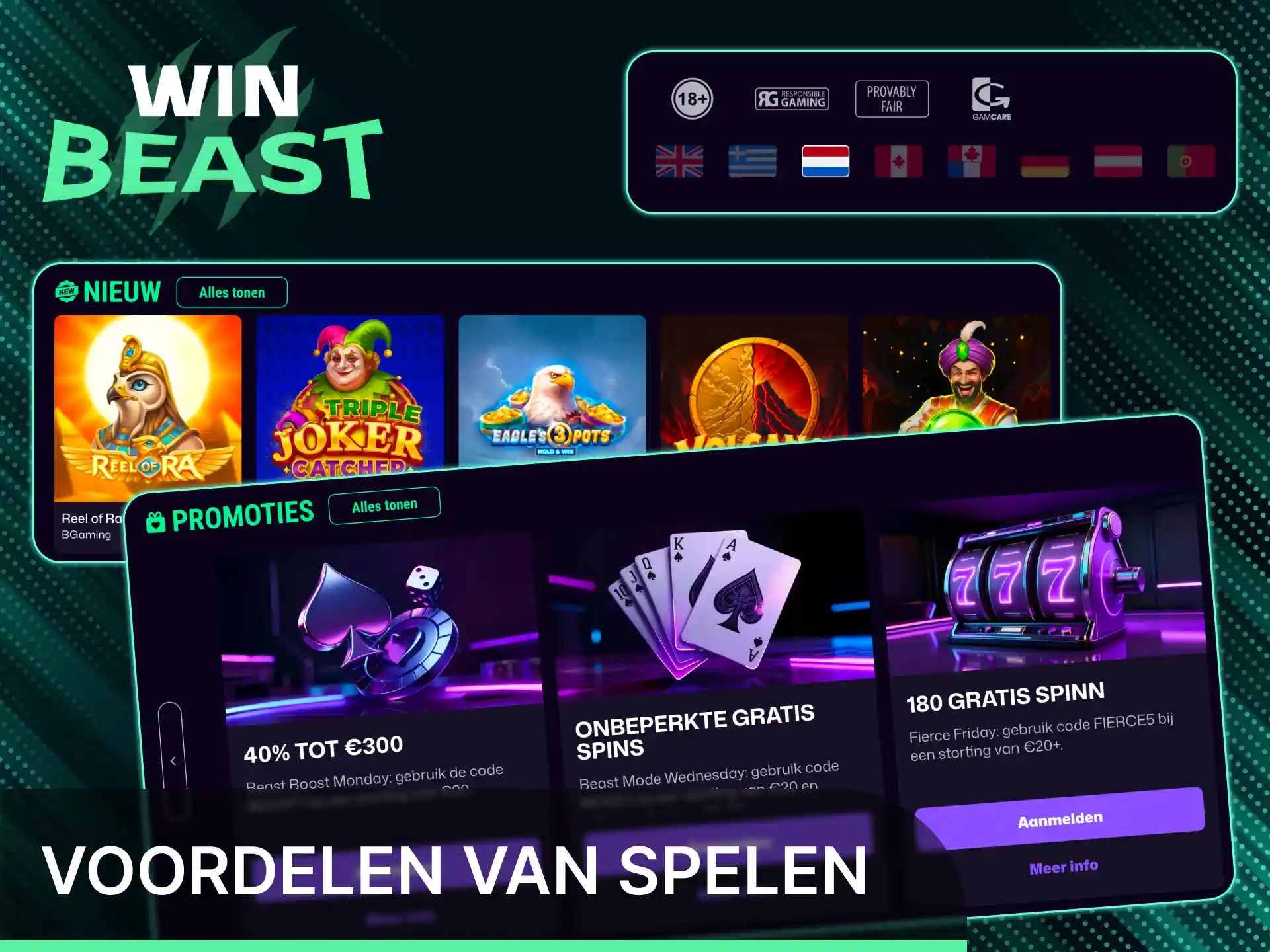 Ervaar alle unieke voordelen van spelen bij Win Beast casino.