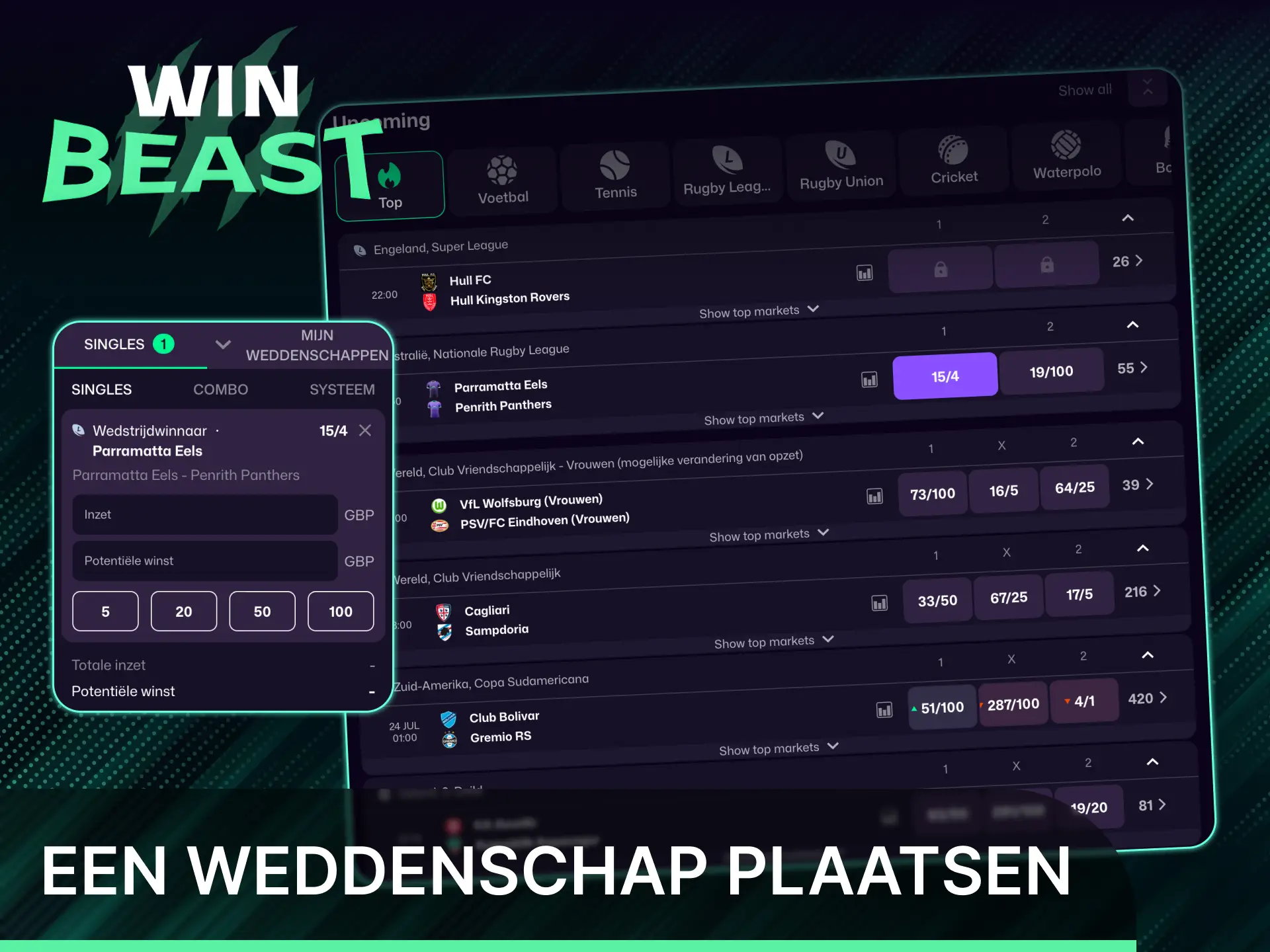 Plaats een winnende weddenschap bij het online casino Win Beast.