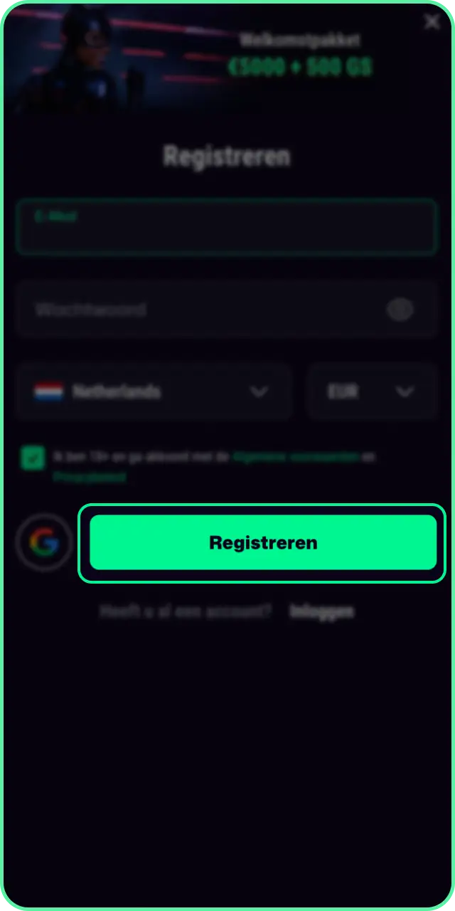 Bevestig jouw account om de Win Beast aanmeldingsinstructies af te ronden.