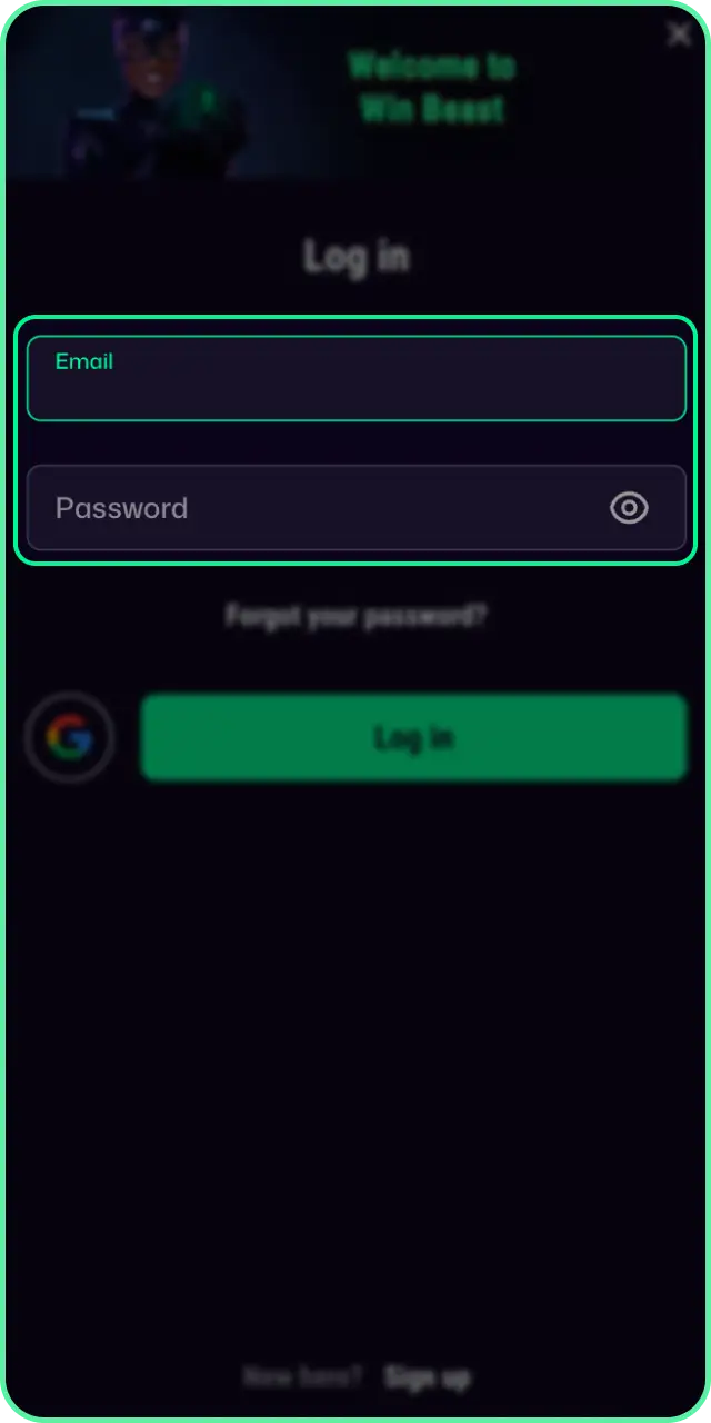 Voer jouw inloggegevens in voor het voltooien van jouw Win Beast inloggen account.