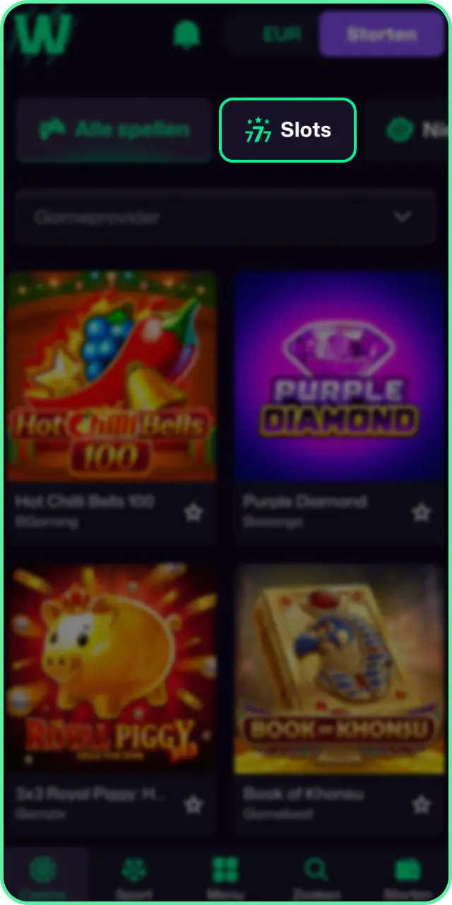 Zoek je favoriete gokkast in de uitgebreide gokkasten verzameling van Win Beast.