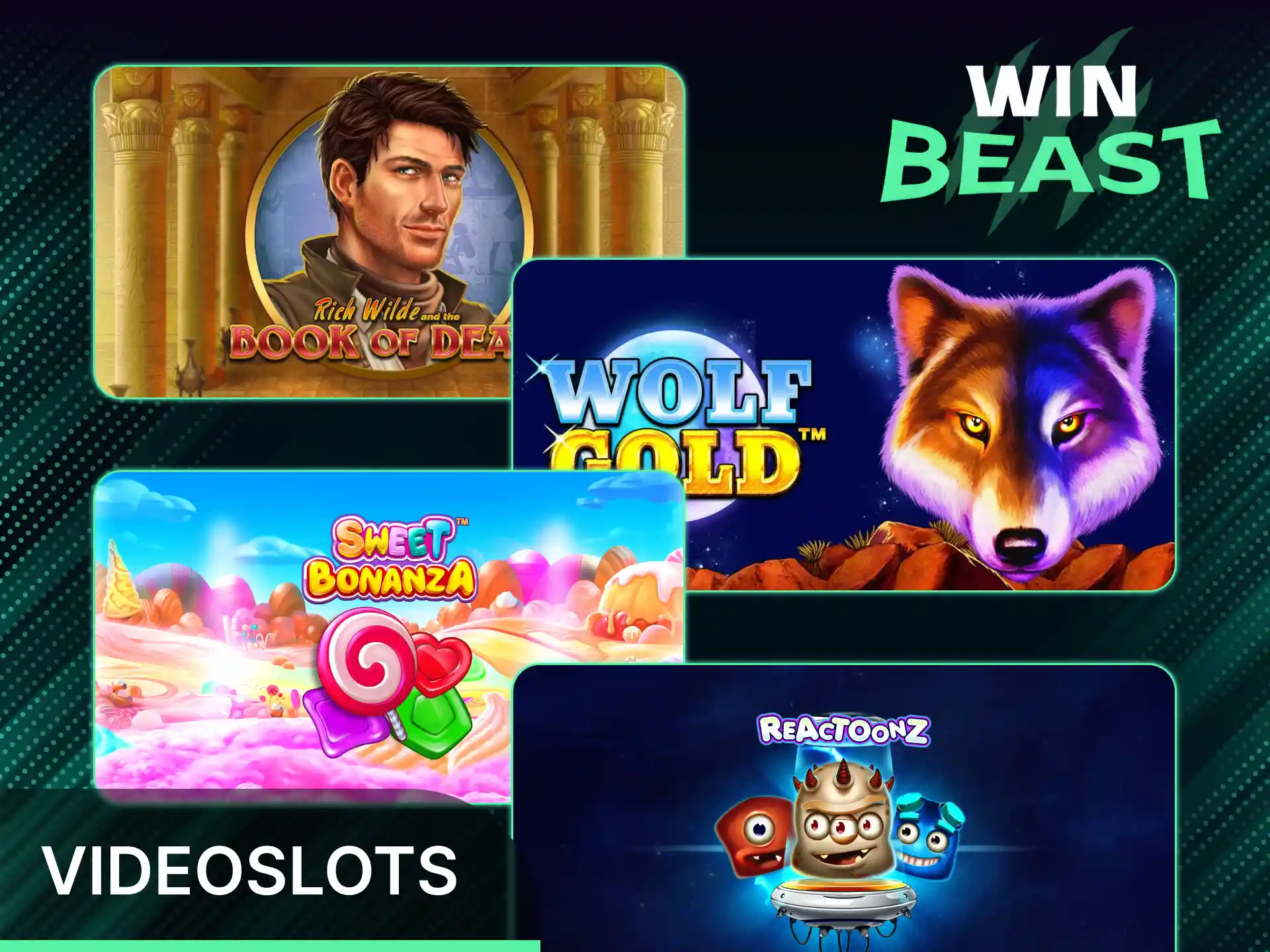 Geniet van moderne soorten gokkasten met fantastische graphics bij Win Beast.